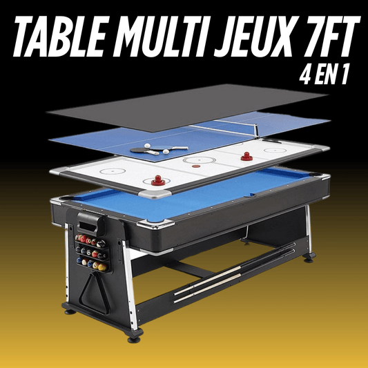TABLE MULTI JEUX 7FT 4 en 1