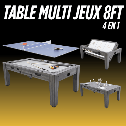 TABLE MULTI JEUX 8FT 4 en 1